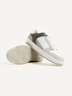 Heren Nubikk Basket Court Wit Grijze Sneakers Voor Heren