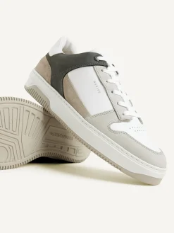 Heren Nubikk Basket Court Wit Grijze Sneakers Voor Heren