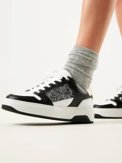 DAMES Nubikk Basket Court Zwarte Glitter Sneakers Voor Dames