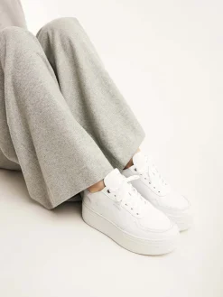 DAMES Nubikk Bayou Platform Witte Sneakers Voor Dames