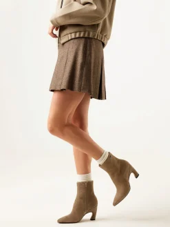 DAMES Nubikk Bibi Coco Taupe Enkellaarzen Voor Dames