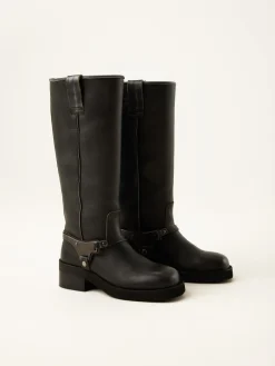 DAMES Nubikk Eve Lynn Zwarte Biker Boots Voor Dames