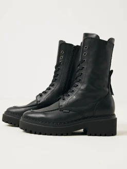 DAMES Nubikk Fae Aubine Zwarte Biker Boots Voor Dames