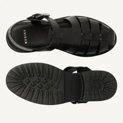 DAMES Nubikk Finn Roma Zwarte Sandalen Voor Dames