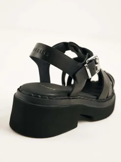 DAMES Nubikk Finn Roma Zwarte Sandalen Voor Dames