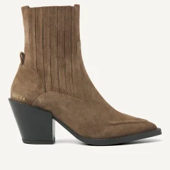 DAMES Nubikk Liv Boa Bruin Suède Enkellaarzen Voor Dames