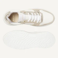 DAMES Nubikk Roque Road Wave Wit Gouden Sneakers Voor Dames