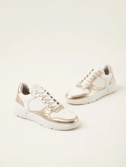 DAMES Nubikk Roque Road Wave Wit Gouden Sneakers Voor Dames
