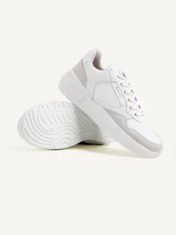 DAMES Nubikk Roque Road Wave Witte Snakeprint Sneakers Voor Dames