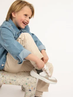 Nubikk Roque Road Wave JR Wit Grijze Sneakers Voor Kids