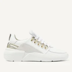 DAMES Nubikk Roque Roman Wit Gouden Sneakers Voor Dames