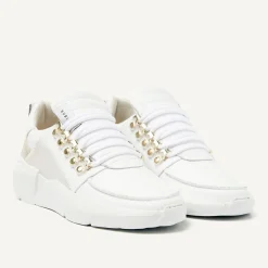 DAMES Nubikk Roque Roman Wit Gouden Sneakers Voor Dames