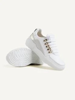 DAMES Nubikk Roque Roman Wit Gouden Sneakers Voor Dames