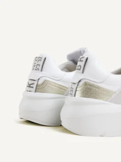 DAMES Nubikk Roque Roman Wit Gouden Sneakers Voor Dames