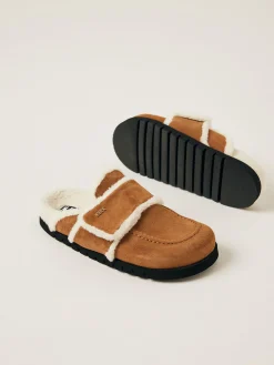 DAMES Nubikk Teddy Fur Cognac Slippers Voor Dames