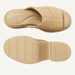 DAMES Nubikk Venga Slides Beige Raffia Slippers Voor Dames
